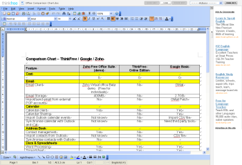 Screenshot Thinkfree document