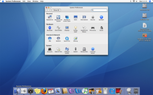 Mac OS 10.4 System Preferences screen
