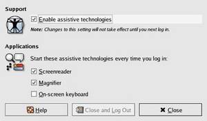 assistive technology support options in Gnome