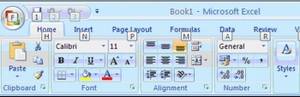 Ribbon view in Excel 2007